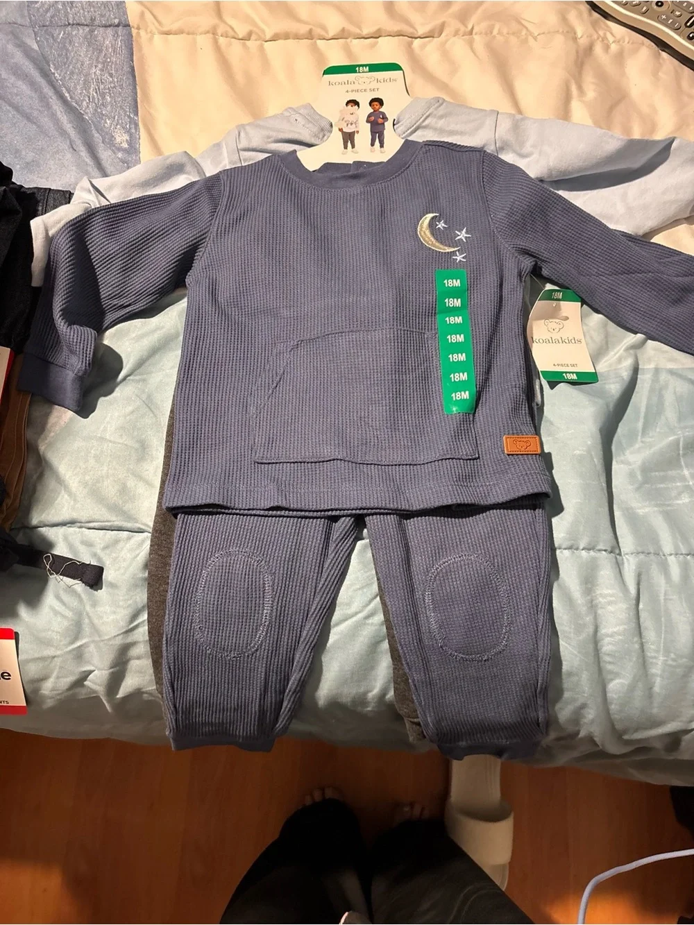 Koala Kids Boys Navy & Light Blue 2-Piece Matching Sets - Space Bear Print